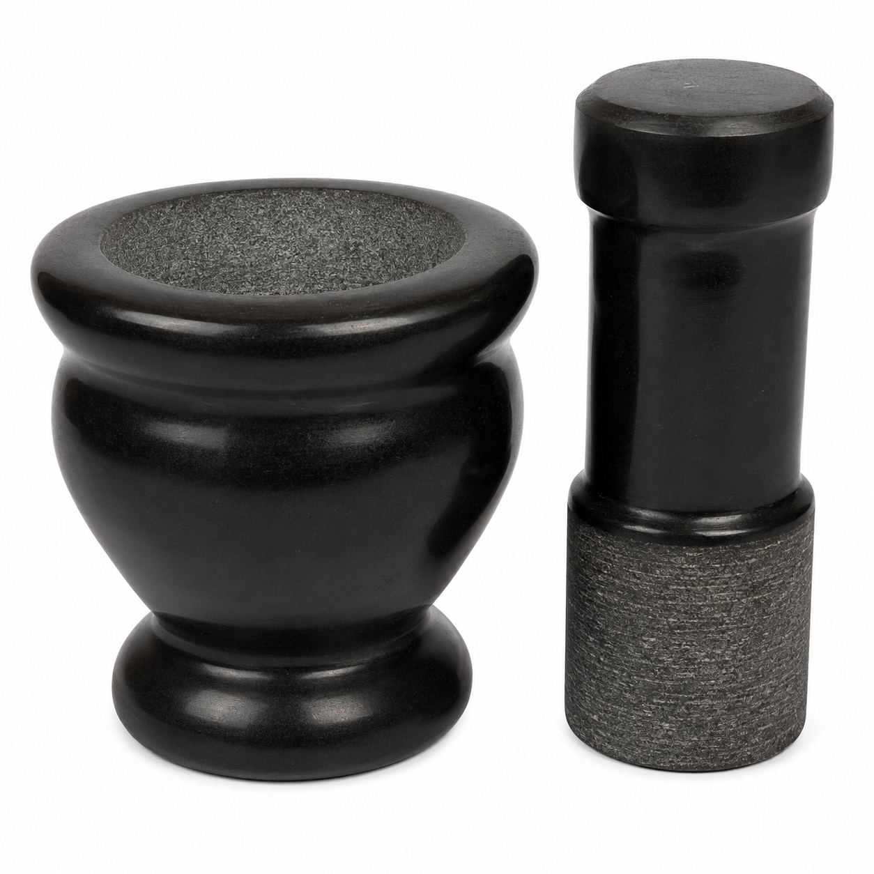 Anketras 4 Inch Natural Black Stone Mortar and Pestle Set | Traditional Idikal/Khalbatta for Grinding Garlic, Pepper, Herbs & Spices | Premium Handcrafted Stone Okhli Musal for Kitchen Use